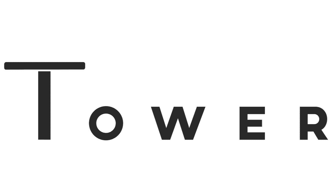 A logo becoming the word tower