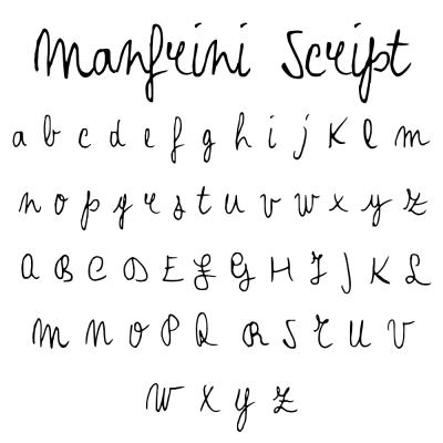 lettering Manfrini Script